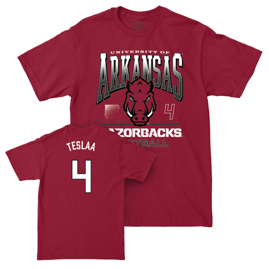 Arkansas Football Cardinal Staple Tee - Isaac TeSlaa Small