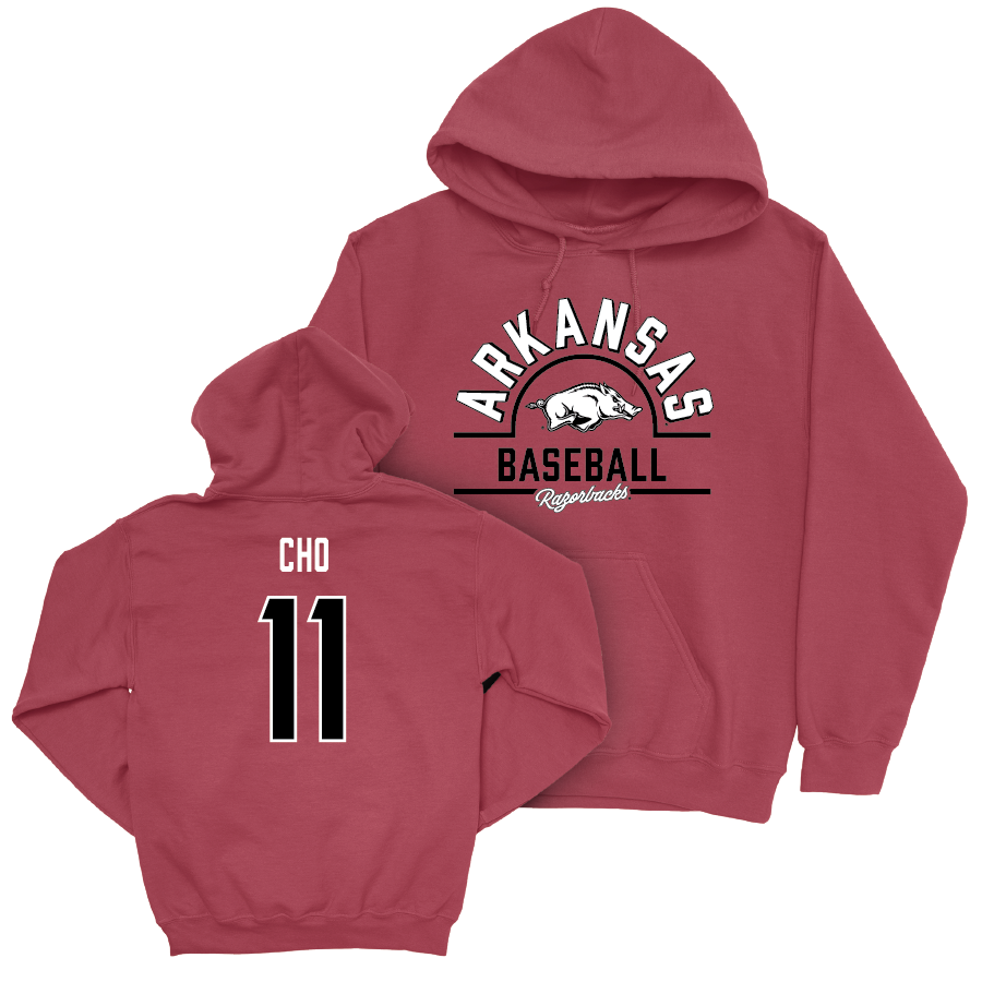 Arkansas Baseball Cardinal Arch Hoodie - Jaewoo Cho Youth Small