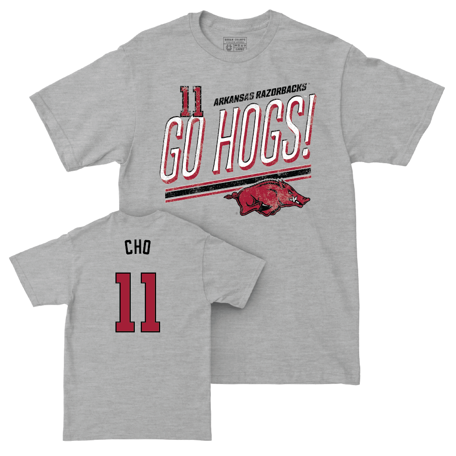 Arkansas Baseball Sport Grey Hogs Tee - Jaewoo Cho Youth Small