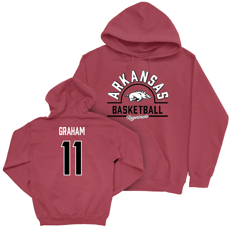 Arkansas Men's Basketball Cardinal Arch Hoodie - Jalen Graham Youth Small