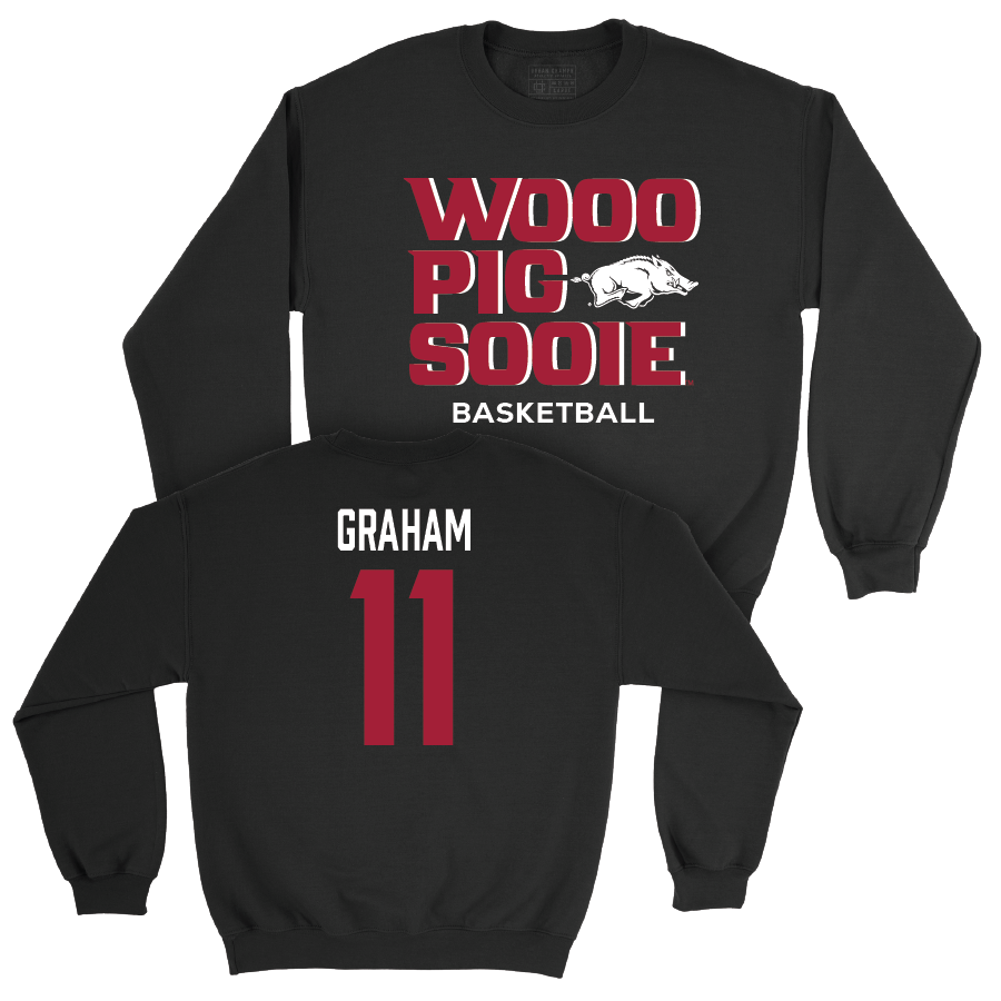 Arkansas Men's Basketball Black Woo Pig Crew - Jalen Graham Youth Small