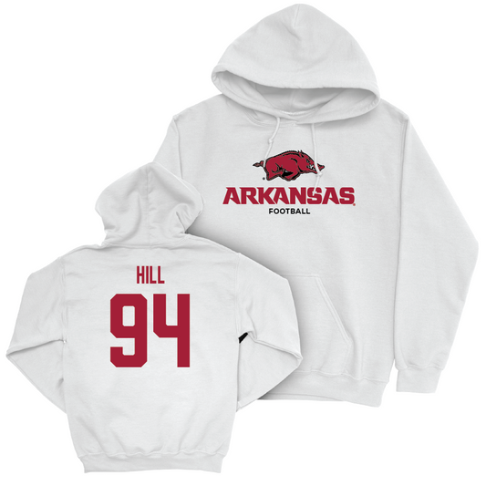 Arkansas Football White Classic Hoodie - Jon Hill Youth Small