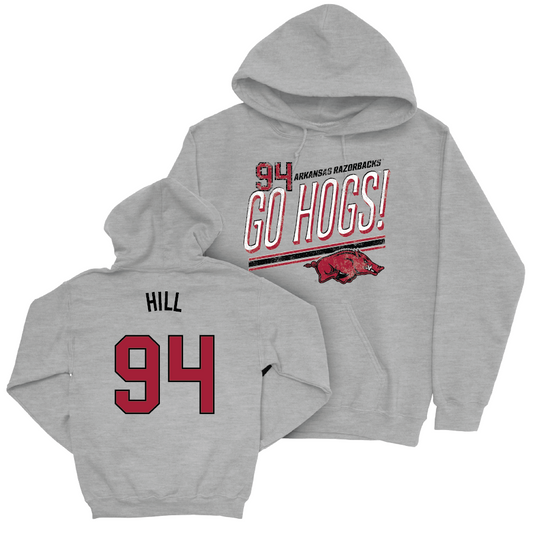 Arkansas Football Sport Grey Hogs Hoodie - Jon Hill Youth Small