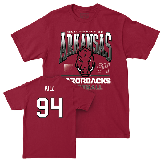 Arkansas Football Cardinal Staple Tee - Jon Hill Youth Small