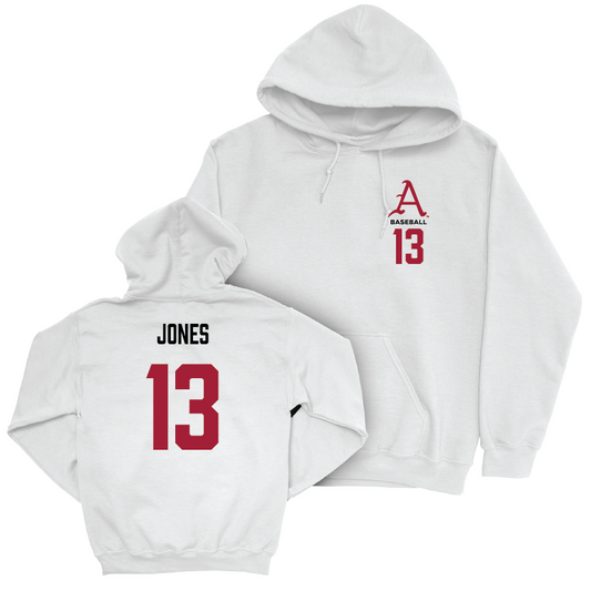 Arkansas Baseball White Hoodie - Jayson Jones Youth Small