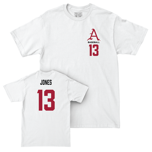 Arkansas Baseball White Comfort Colors Tee - Jayson Jones Youth Small