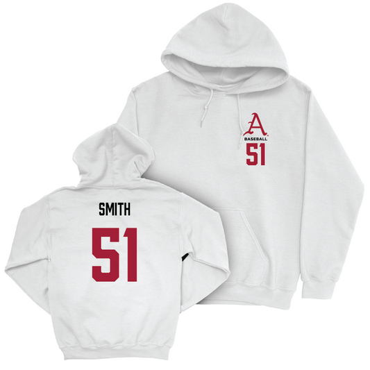 Arkansas Baseball White Hoodie - Jack Smith Youth Small