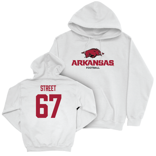 Arkansas Football White Classic Hoodie - Josh Street Small