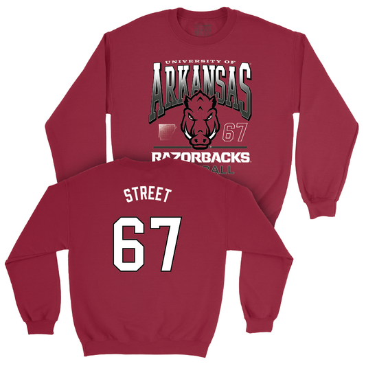 Arkansas Football Cardinal Staple Crew - Josh Street Small