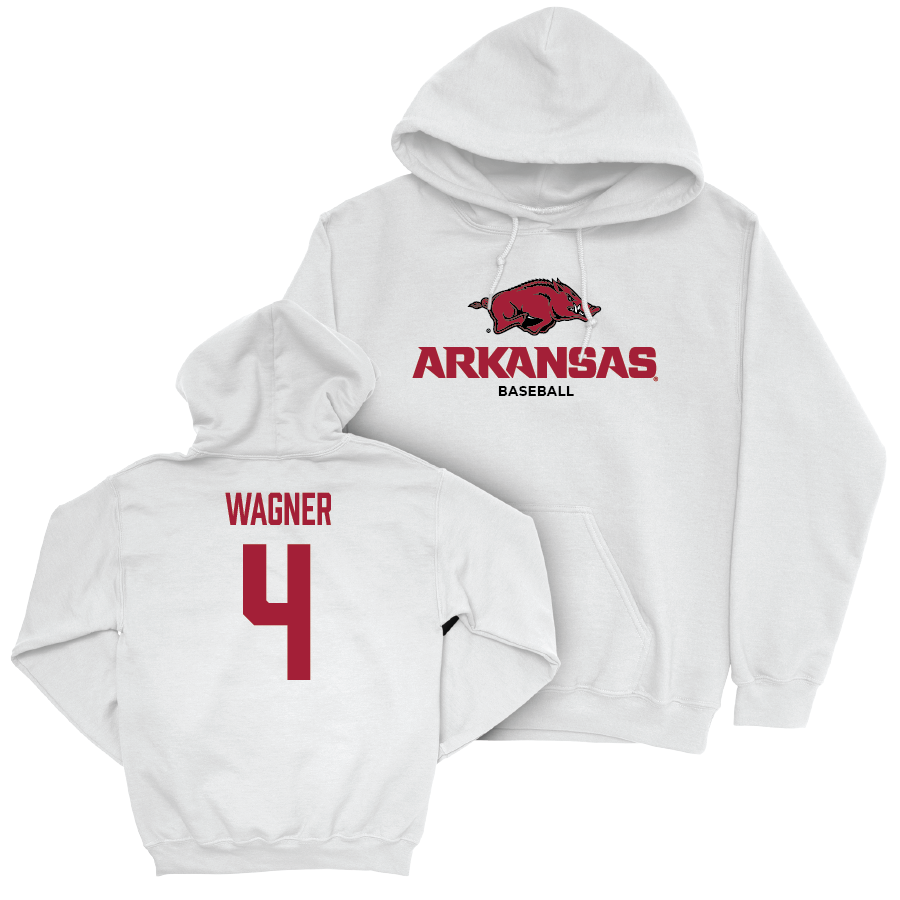 Arkansas Baseball White Classic Hoodie - Jack Wagner Small