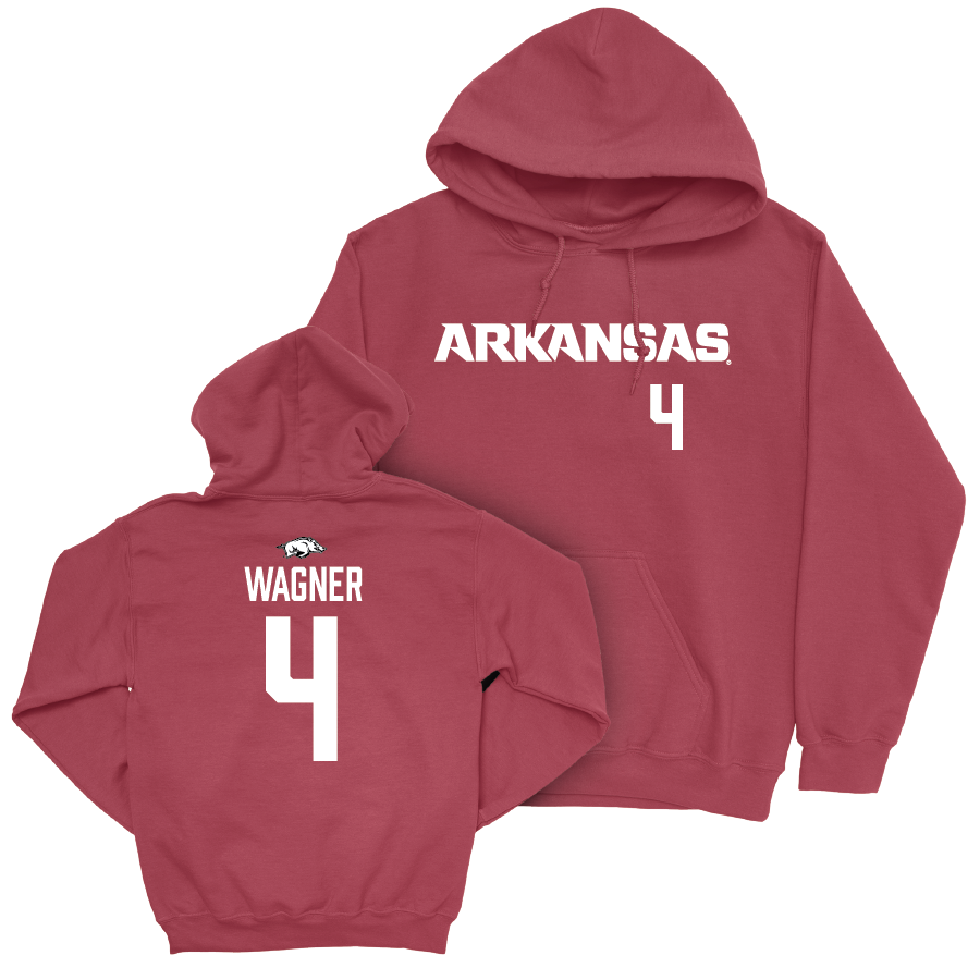 Arkansas Baseball Cardinal Wordmark Hoodie - Jack Wagner Small