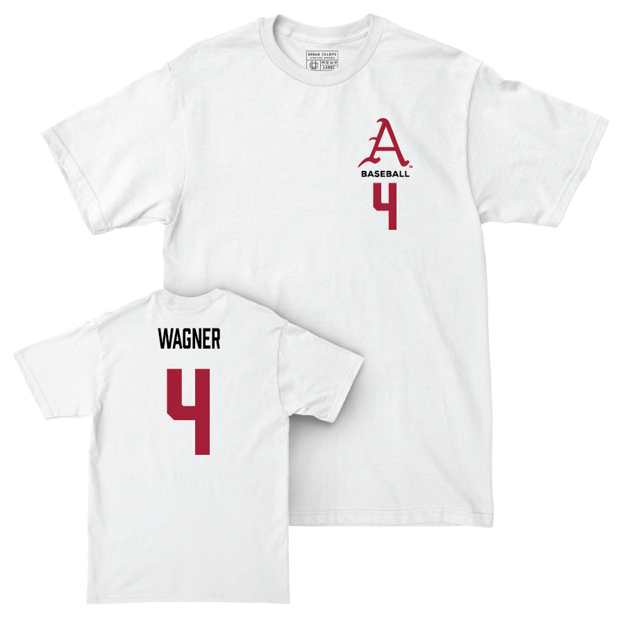 Arkansas Baseball White Comfort Colors Tee - Jack Wagner Small