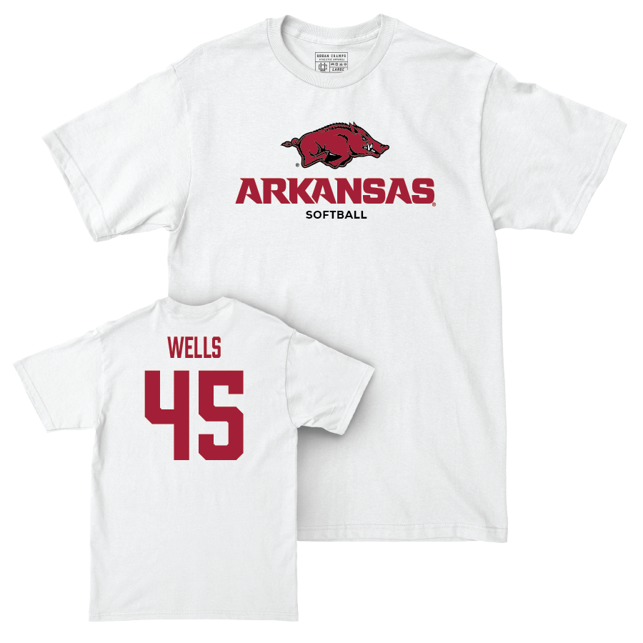 Arkansas Softball White Classic Comfort Colors Tee - Jayden Wells Small