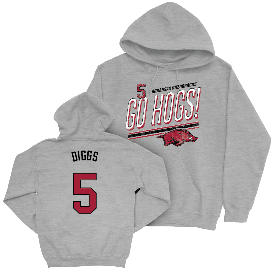 Arkansas Baseball Sport Grey Hogs Hoodie - Kendall Diggs Youth Small