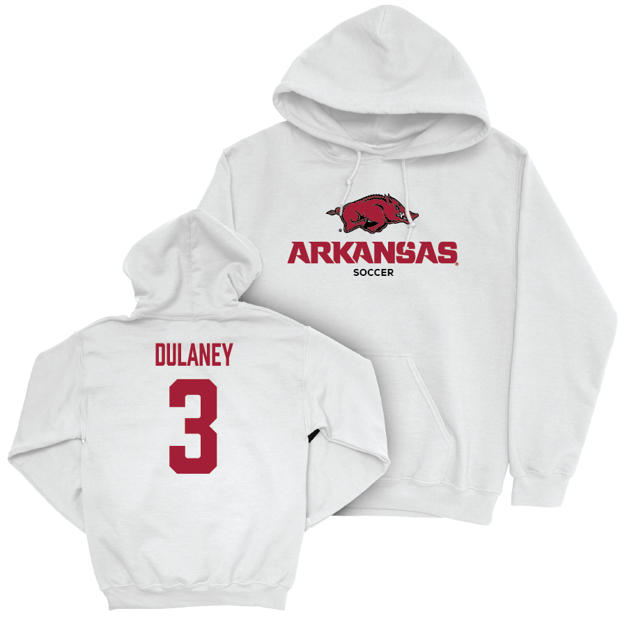 Arkansas Women's Soccer White Classic Hoodie - Kiley Dulaney Youth Small