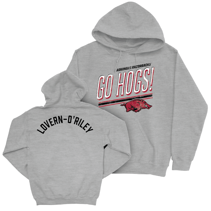 Arkansas Men's Track & Field Sport Grey Hogs Hoodie - Kason Lovern-O'Riley Youth Small