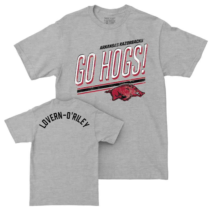 Arkansas Men's Track & Field Sport Grey Hogs Tee - Kason Lovern-O'Riley Youth Small