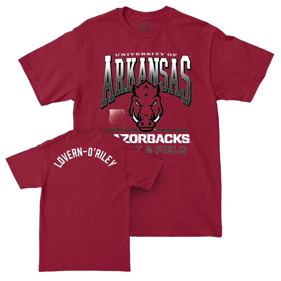 Arkansas Men's Track & Field Cardinal Staple Tee - Kason Lovern-O'Riley Youth Small