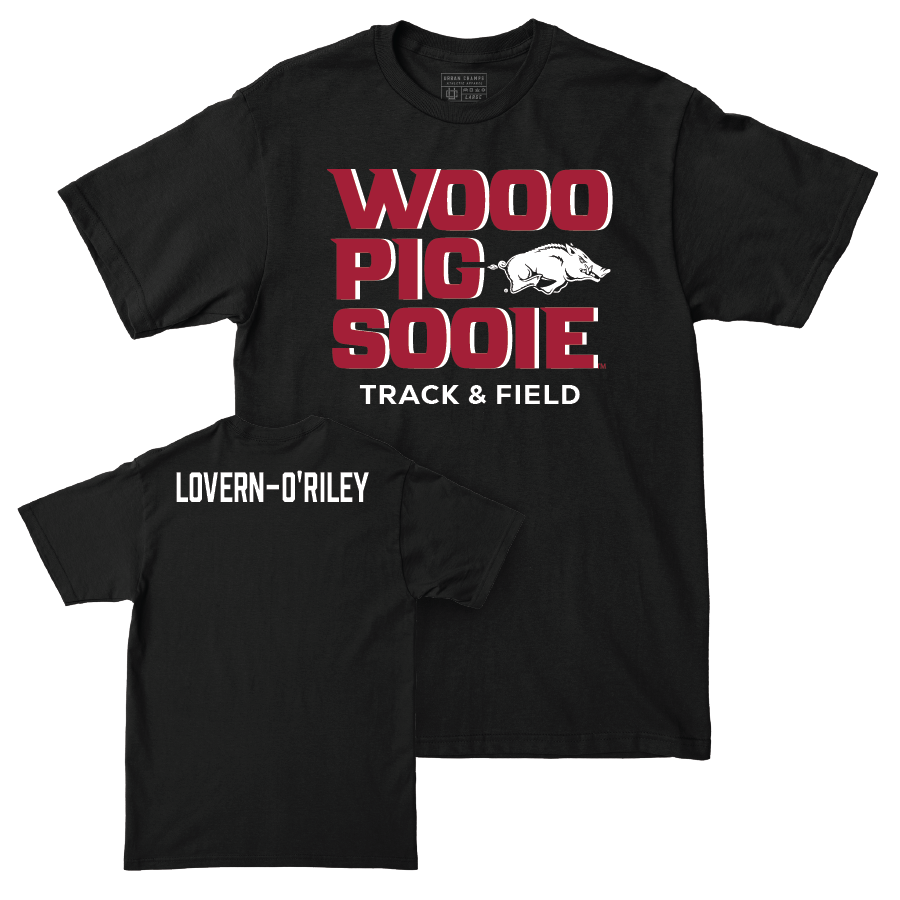 Arkansas Men's Track & Field Black Woo Pig Tee - Kason Lovern-O'Riley Youth Small