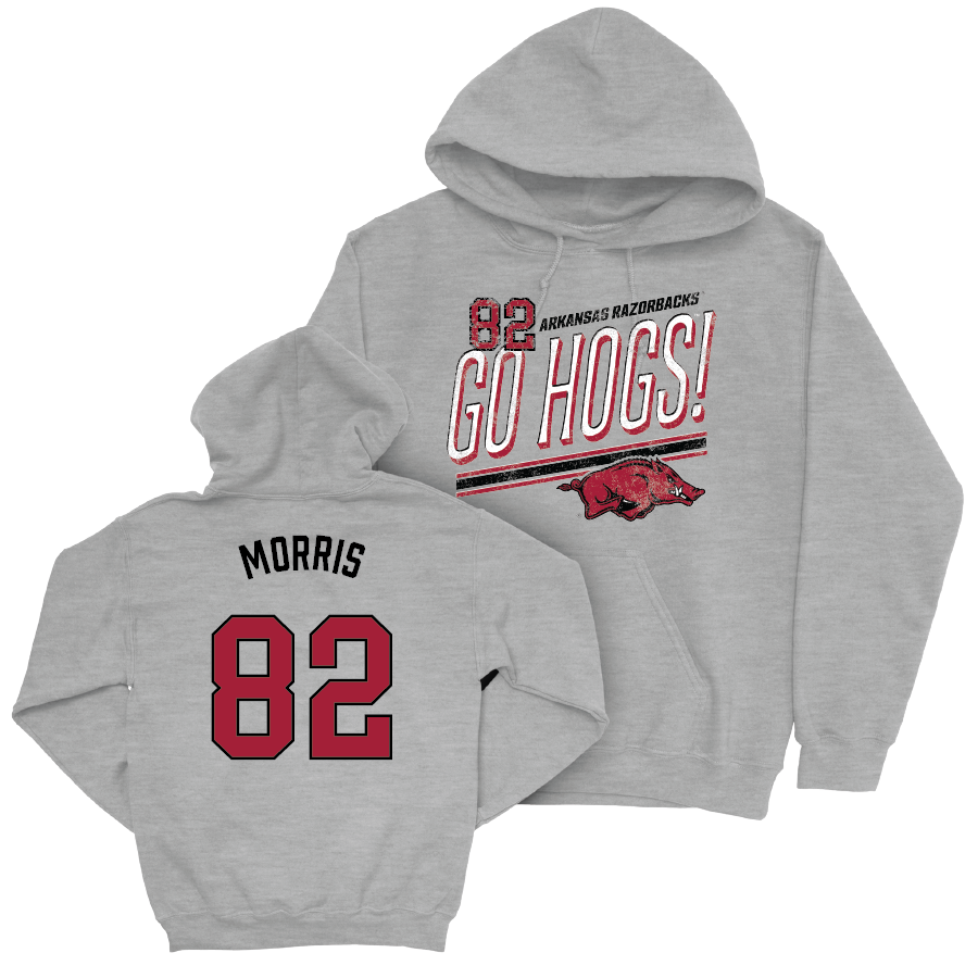 Arkansas Football Sport Grey Hogs Hoodie - Kaylon Morris Youth Small