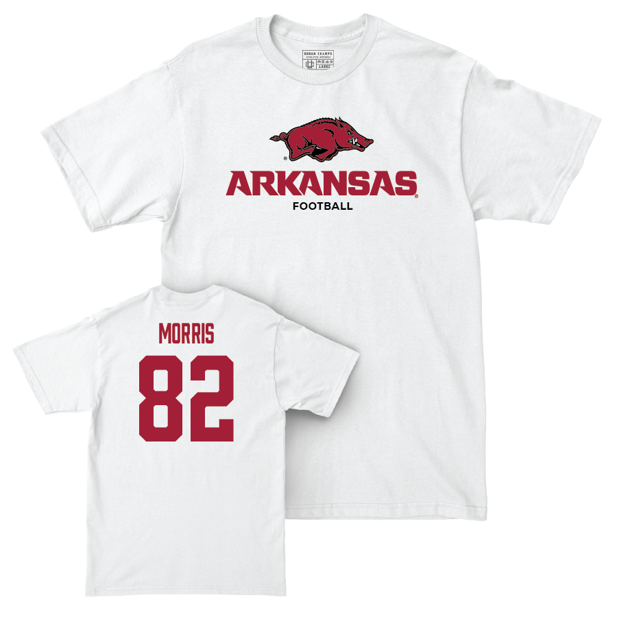 Arkansas Football White Classic Comfort Colors Tee - Kaylon Morris Youth Small