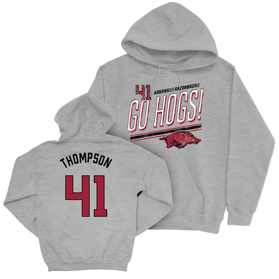 Arkansas Football Sport Grey Hogs Hoodie - Kyle Thompson Small