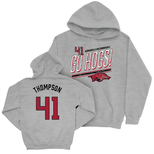 Arkansas Football Sport Grey Hogs Hoodie - Kyle Thompson Small