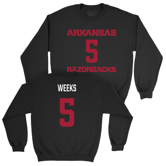 Arkansas Women's Volleyball Black Player Crew - Kylie Weeks Small