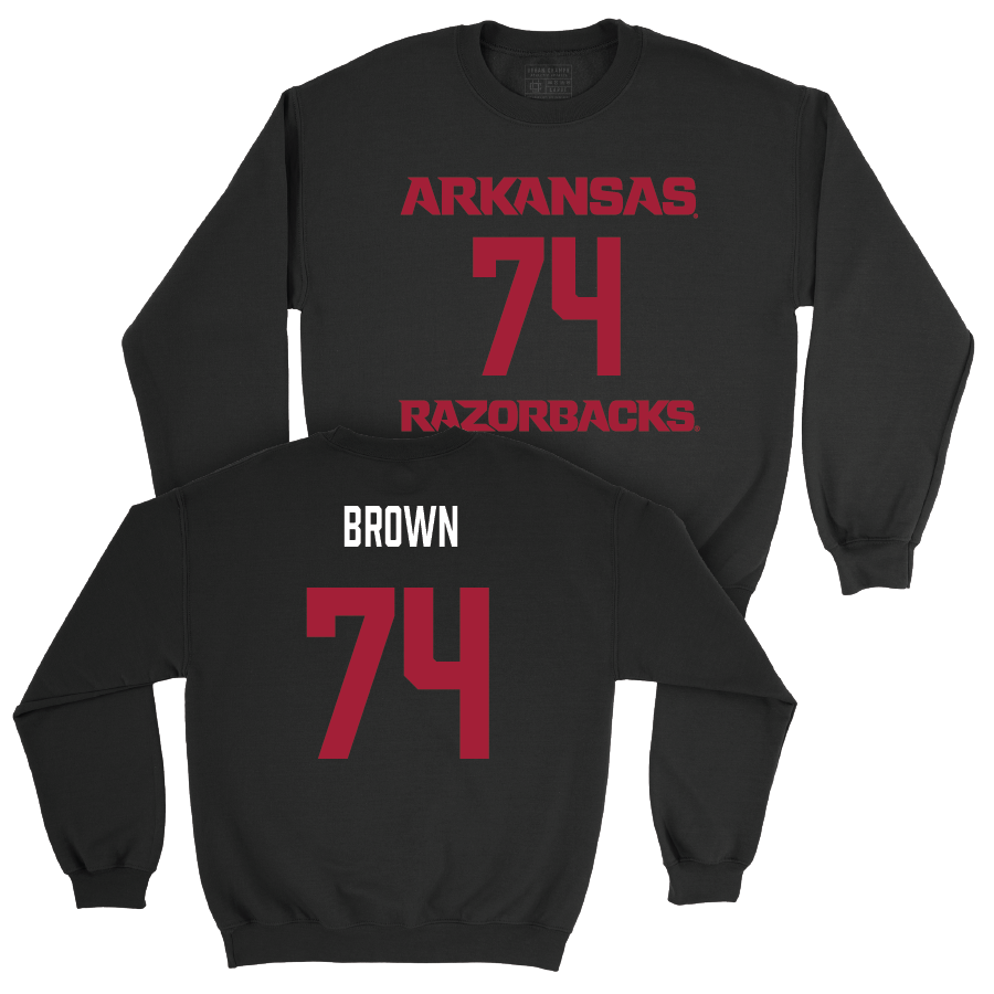 Arkansas Football Black Player Crew - Luke Brown Youth Small