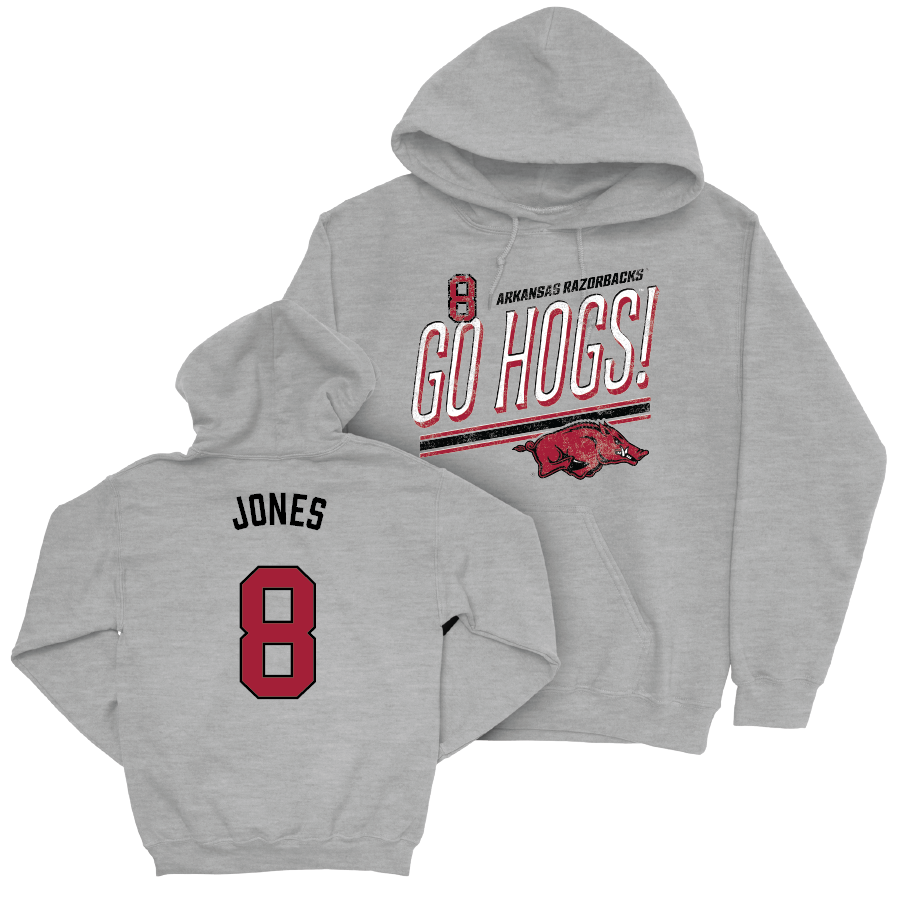 Arkansas Women's Volleyball Sport Grey Hogs Hoodie - Logan Jones Youth Small