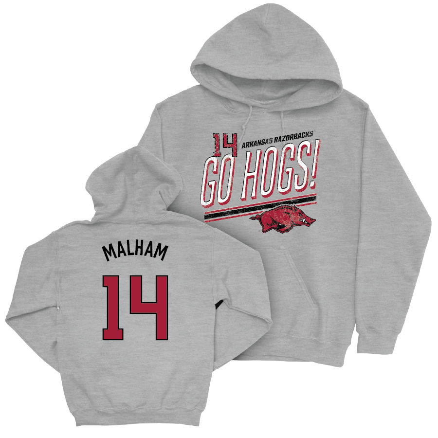 Arkansas Women's Soccer Sport Grey Hogs Hoodie - Makenzie Malham Youth Small