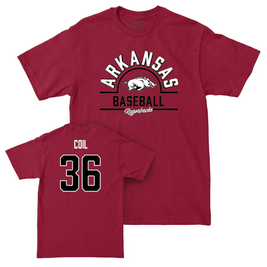 Arkansas Baseball Cardinal Arch Tee - Parker Coil Youth Small