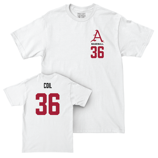 Arkansas Baseball White Comfort Colors Tee - Parker Coil Youth Small