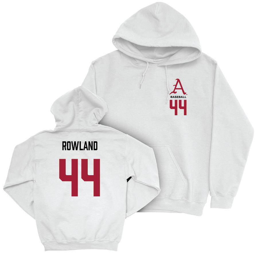 Arkansas Baseball White Hoodie - Parker Rowland Youth Small