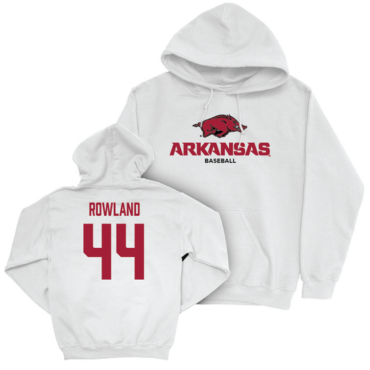 Arkansas Baseball White Classic Hoodie - Parker Rowland Youth Small