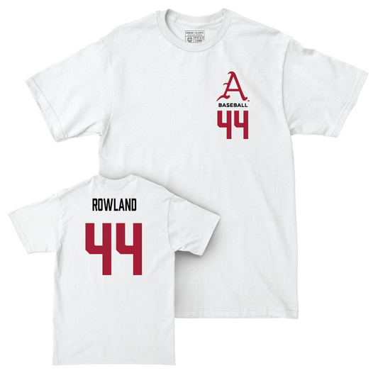 Arkansas Baseball White Comfort Colors Tee - Parker Rowland Youth Small