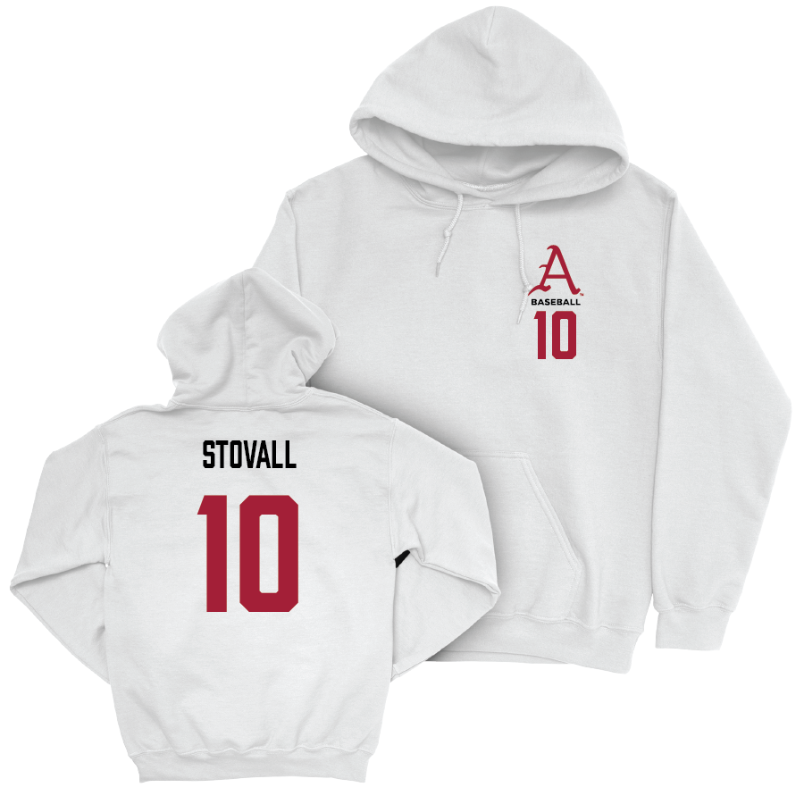 Arkansas Baseball White Hoodie - Peyton Stovall Small