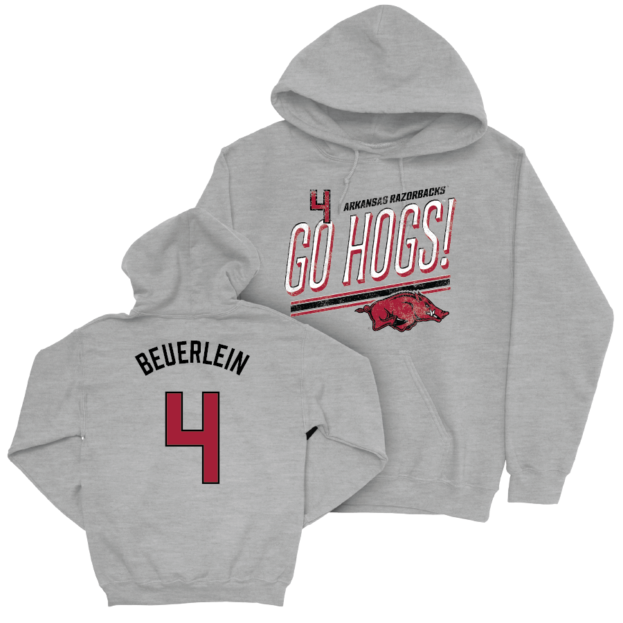 Arkansas Softball Sport Grey Hogs Hoodie - Reis Beuerlein Youth Small