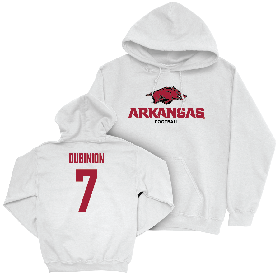 Arkansas Football White Classic Hoodie - Rashod Dubinion Youth Small