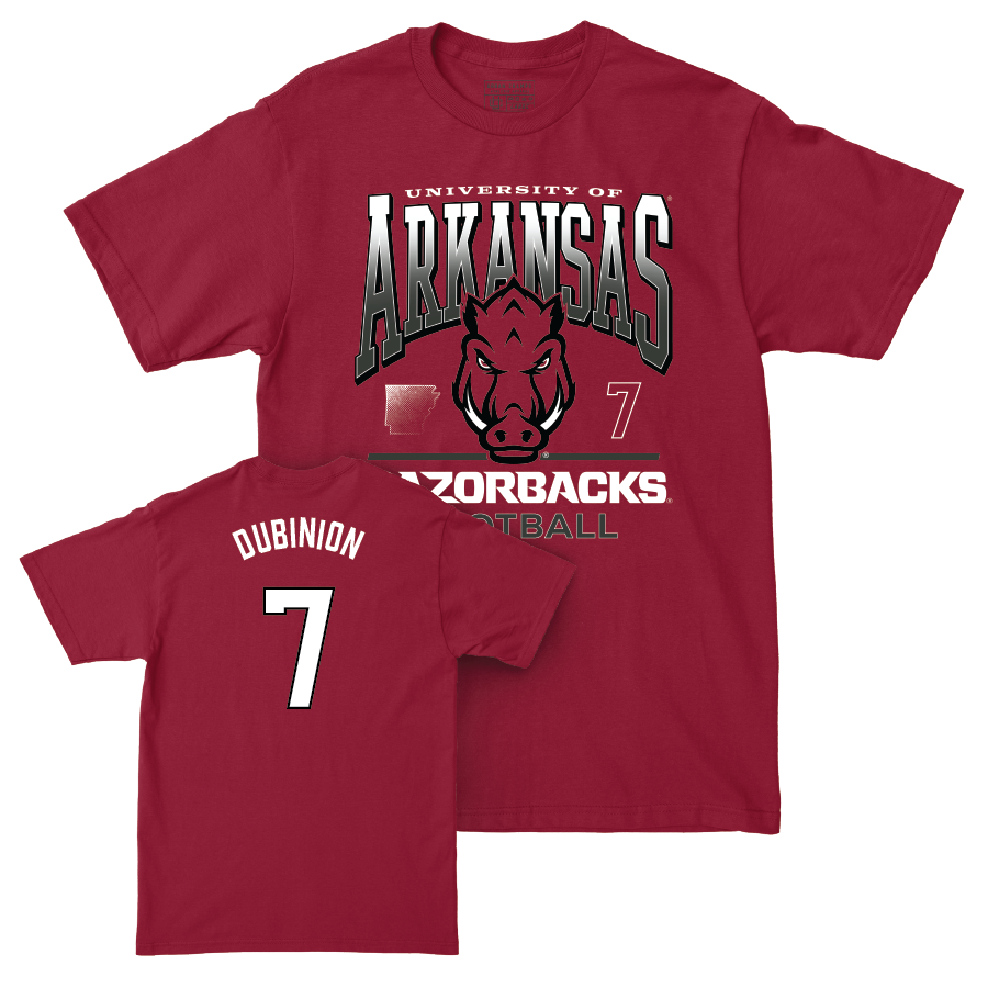 Arkansas Football Cardinal Staple Tee - Rashod Dubinion Youth Small