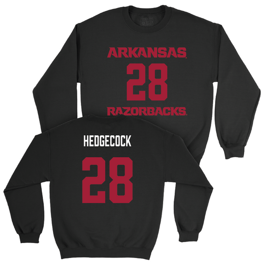 Arkansas Softball Black Player Crew - Rylin Hedgecock Youth Small