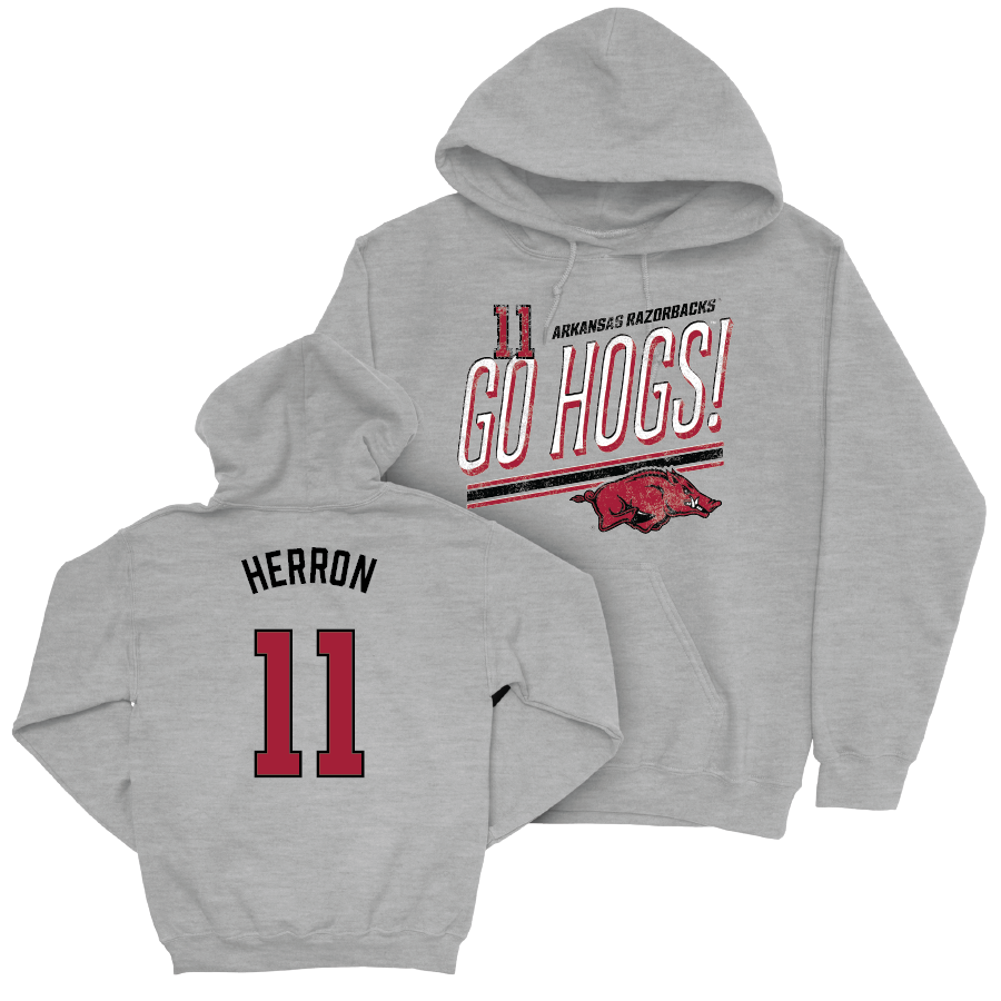 Arkansas Softball Sport Grey Hogs Hoodie - Robyn Herron Youth Small