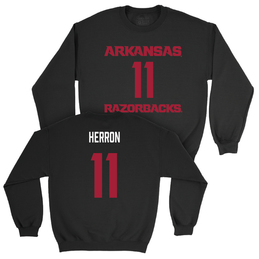 Arkansas Softball Black Player Crew - Robyn Herron Youth Small