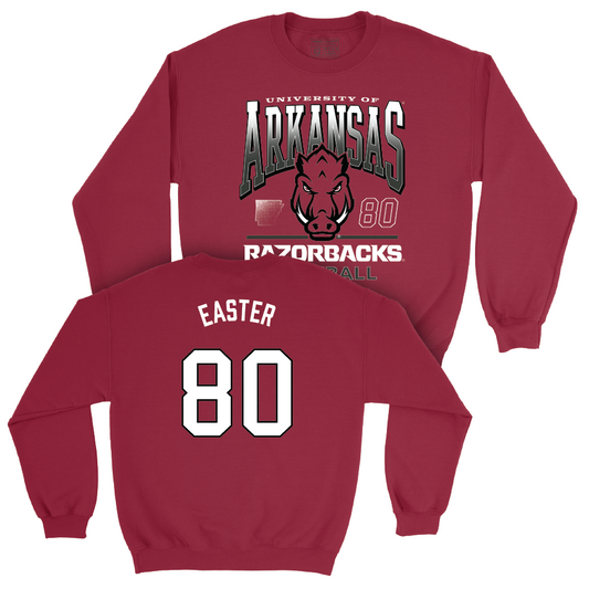 Arkansas Football Cardinal Staple Crew - Shamar Easter Youth Small