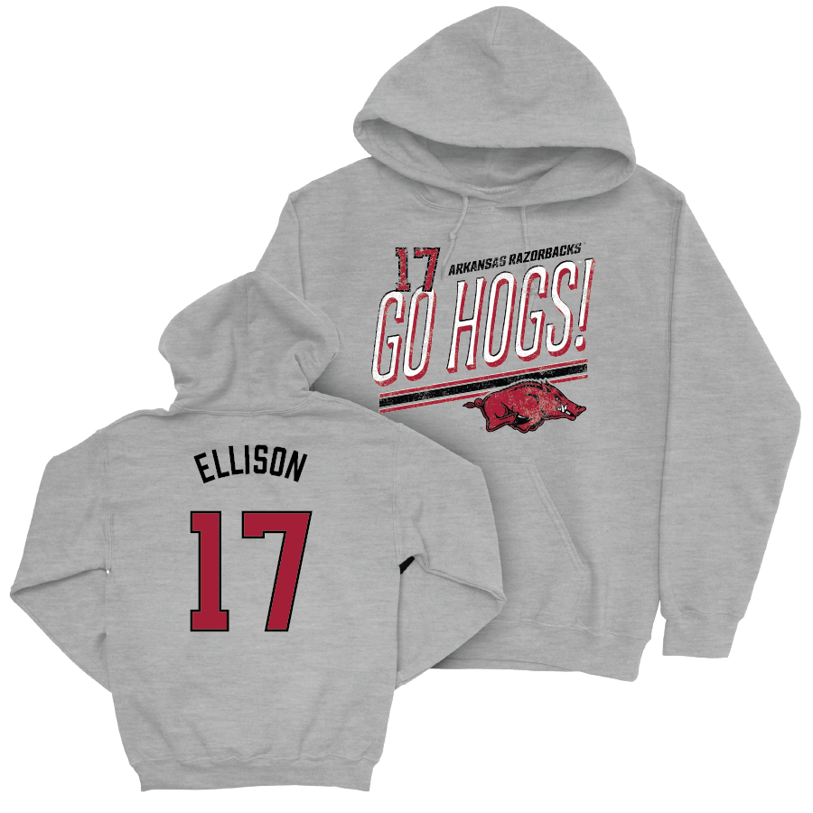 Arkansas Women's Volleyball Sport Grey Hogs Hoodie - Skylar Ellison Small