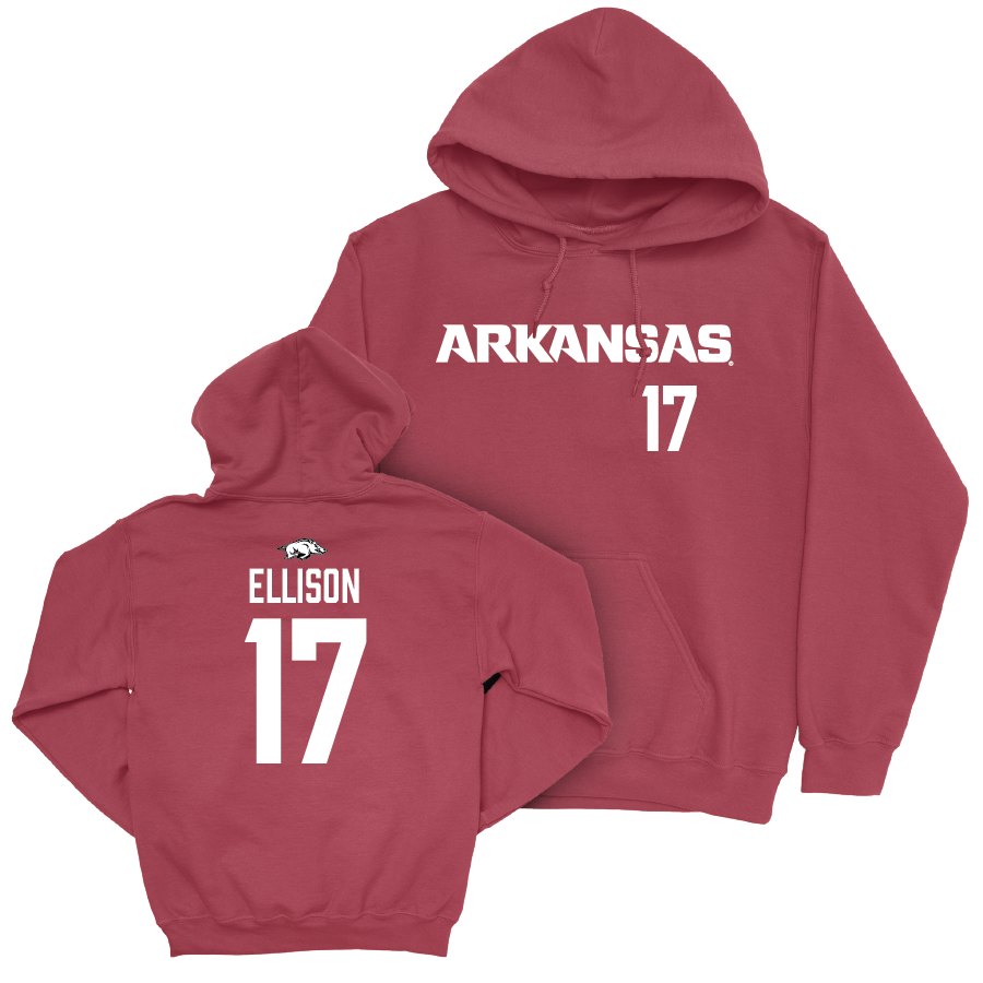 Arkansas Women's Volleyball Cardinal Wordmark Hoodie - Skylar Ellison Youth Small