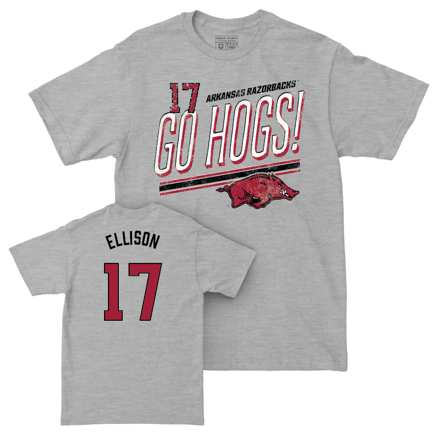 Arkansas Women's Volleyball Sport Grey Hogs Tee - Skylar Ellison Small