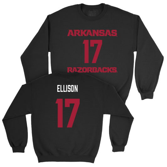 Arkansas Women's Volleyball Black Player Crew - Skylar Ellison Youth Small