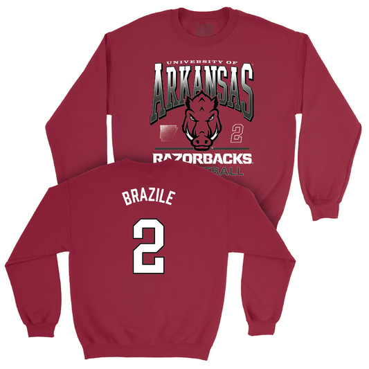 Arkansas Men's Basketball Cardinal Staple Crew - Trevon Brazile Youth Small