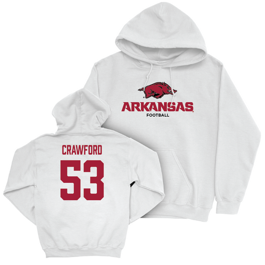 Arkansas Football White Classic Hoodie - Ty’Kieast Crawford Youth Small